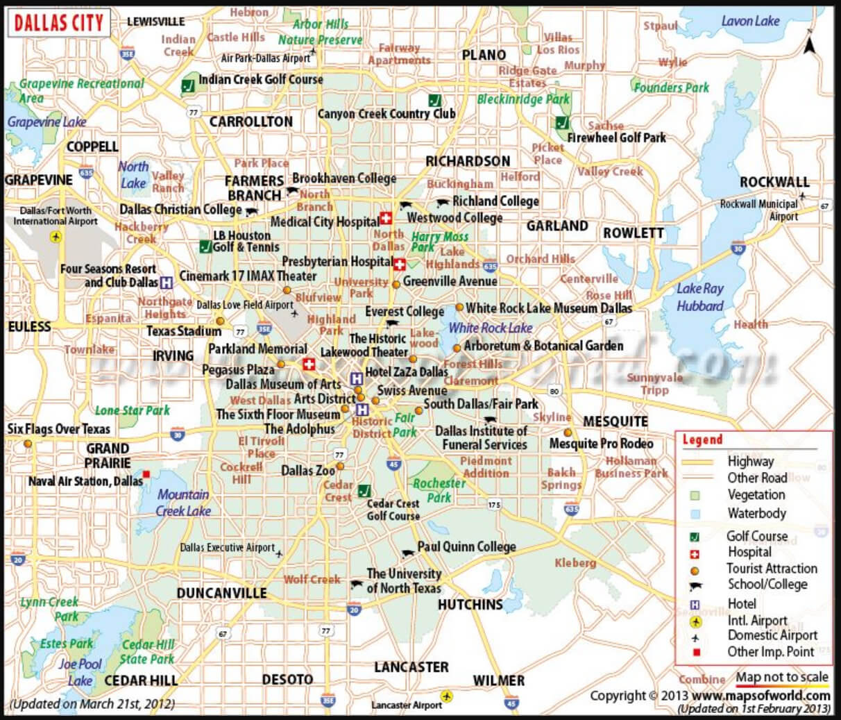 Dallas City Map USA